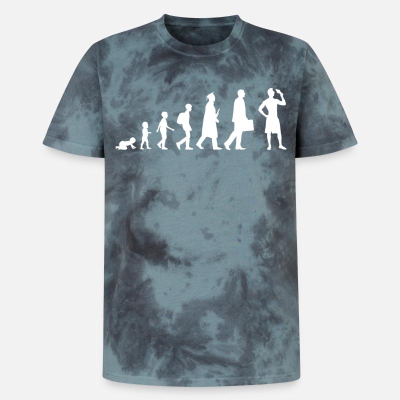 Eiscreme Evolution - Unisex Premium Tie Dye T-Shirt - Schwarz/Blau