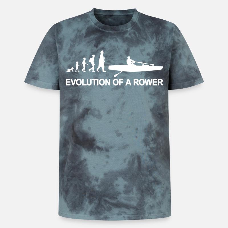 De l’enfant au rameur Evolution - T-shirt tie-dye premium unisexe - noir/bleu