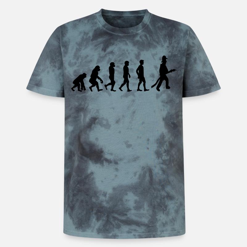 Fire evolution - Unisex Premium Tie-Dye T-Shirt - Black/Blue