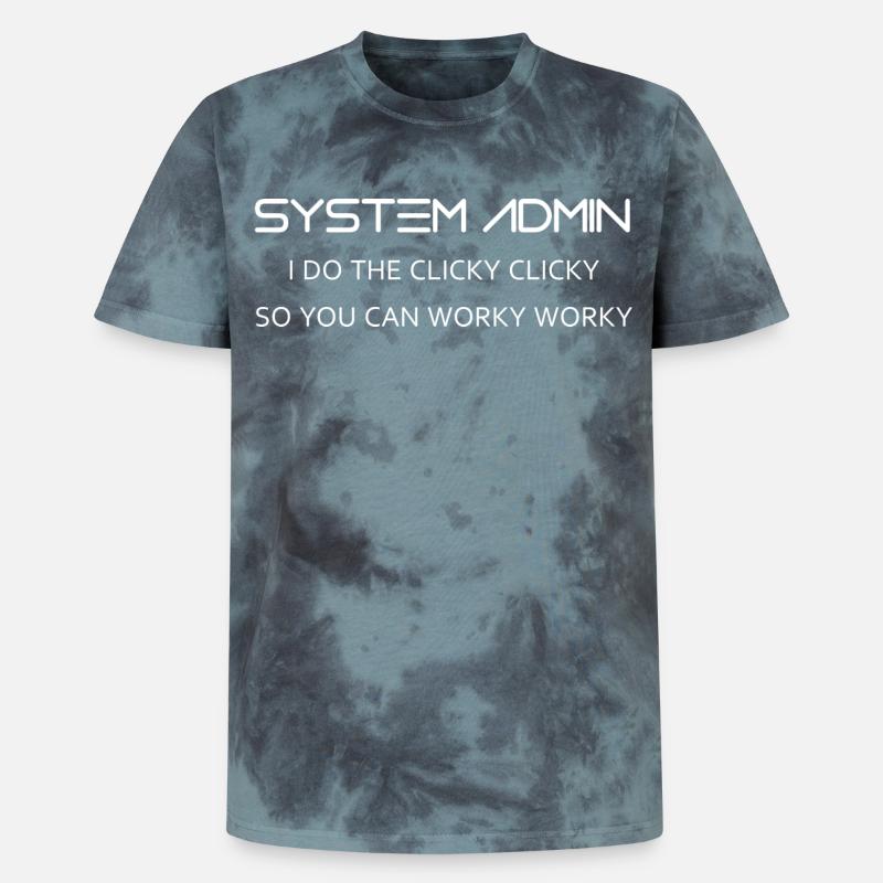 System Admin do clicky clicky en blanc - T-shirt tie-dye premium unisexe - noir/bleu