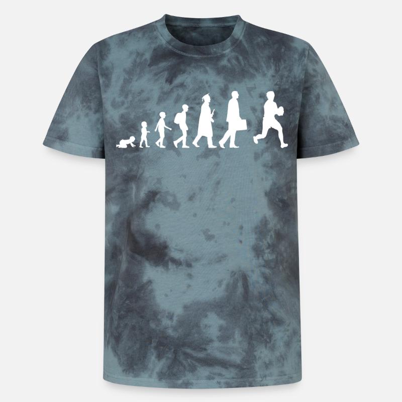 Évolution du rugby - T-shirt tie-dye premium unisexe - noir/bleu