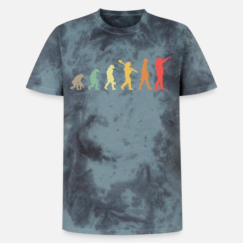 Evolution Hunting Jagd Jäger - Unisex Premium Tie Dye T-Shirt - Schwarz/Blau