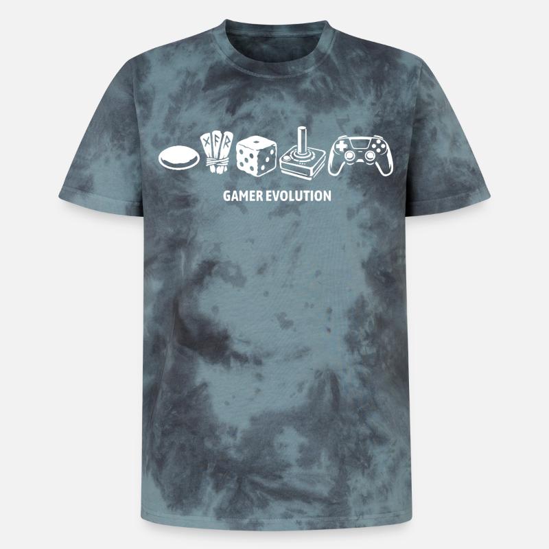 Controller Evolution | Gamer - Unisex Premium Tie Dye T-Shirt - Schwarz/Blau