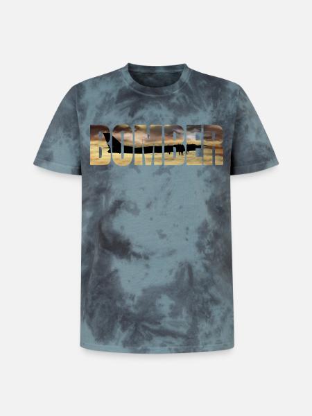 Bomber Tu-95 - Unisex Premium Tie-Dye T-Shirt - Black/Blue