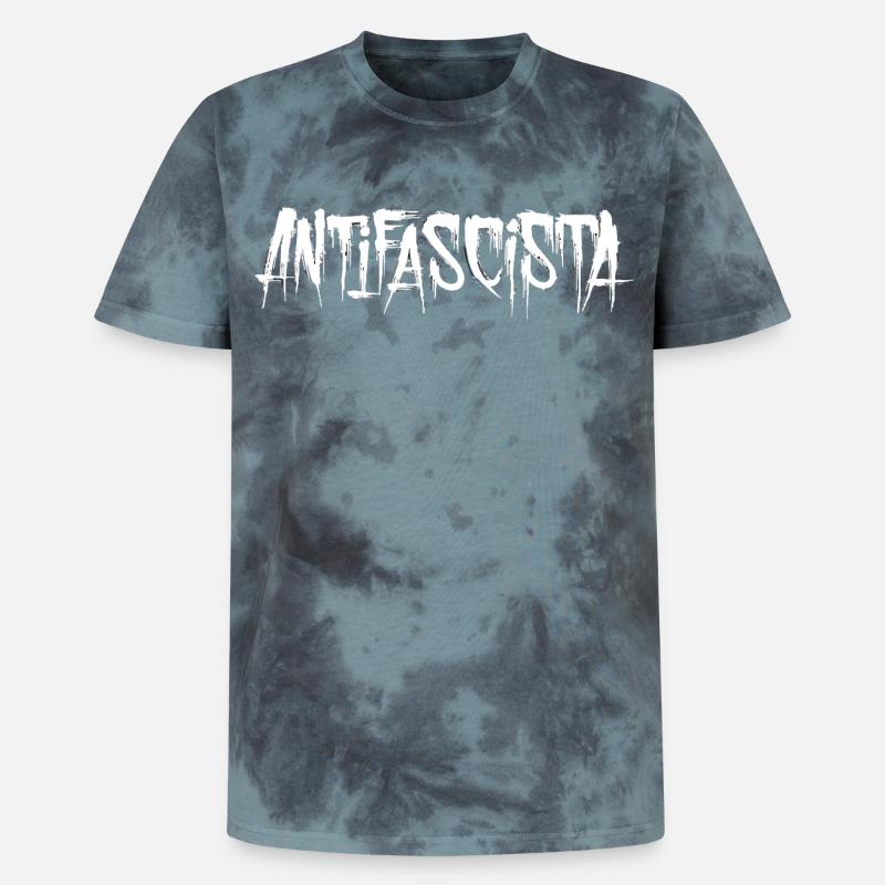 Lettrage antifasciste Graffiti Antifascisme - T-shirt tie-dye premium unisexe - noir/bleu