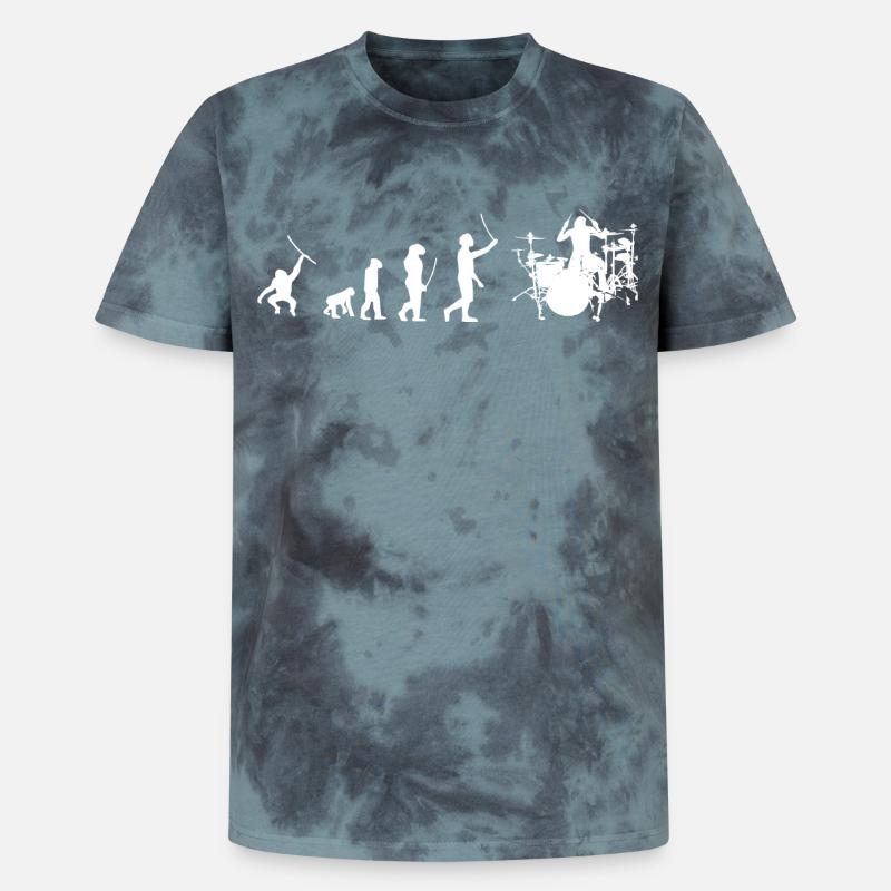 Evolution drummer - Unisex Premium Tie-Dye T-Shirt - Black/Blue