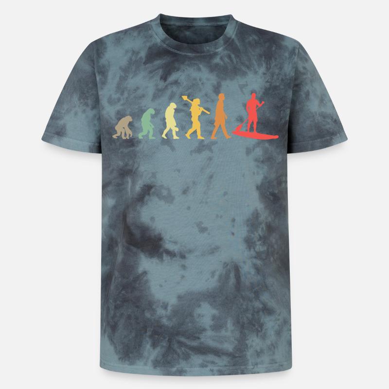 Kayak Evolution Kayak Development Retro - Unisex Premium Tie-Dye T-Shirt - Black/Blue