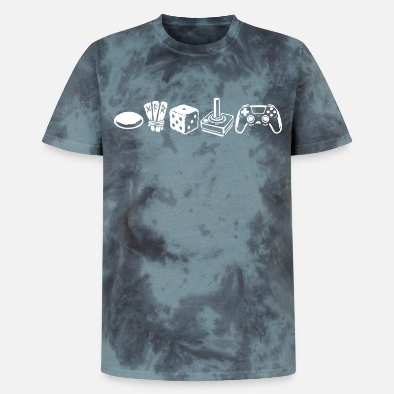 Controller Evolution | Gamers - Unisex Premium Tie-Dye T-Shirt - Black/Blue