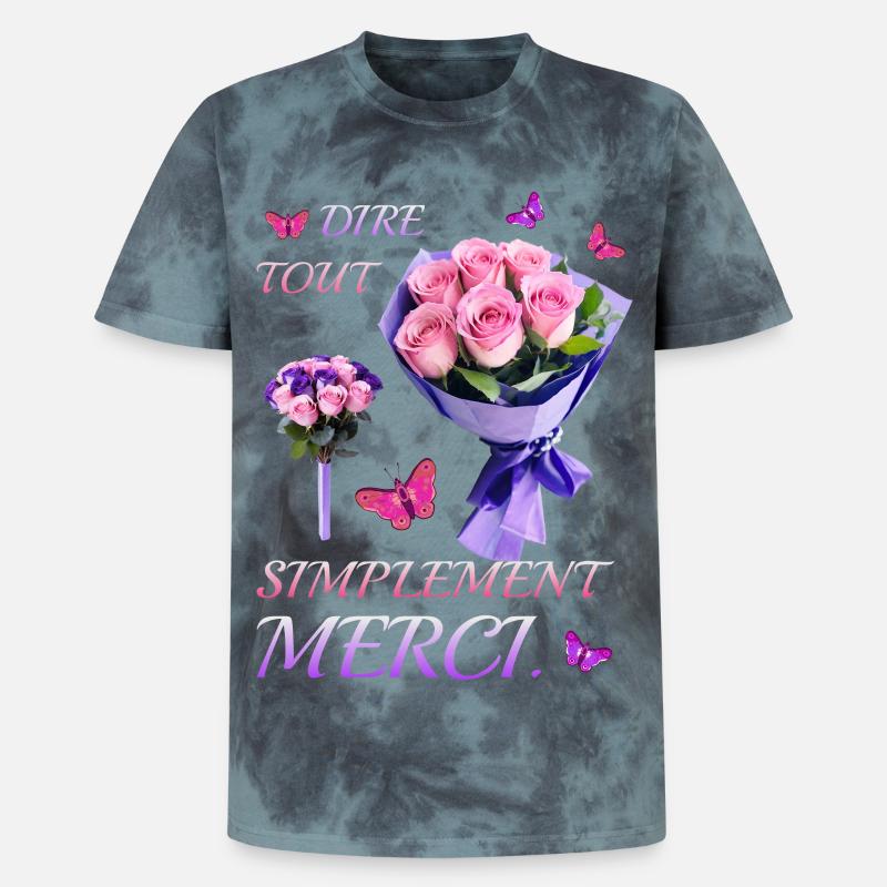 Dites simplement merci. - T-shirt tie-dye premium unisexe - noir/bleu