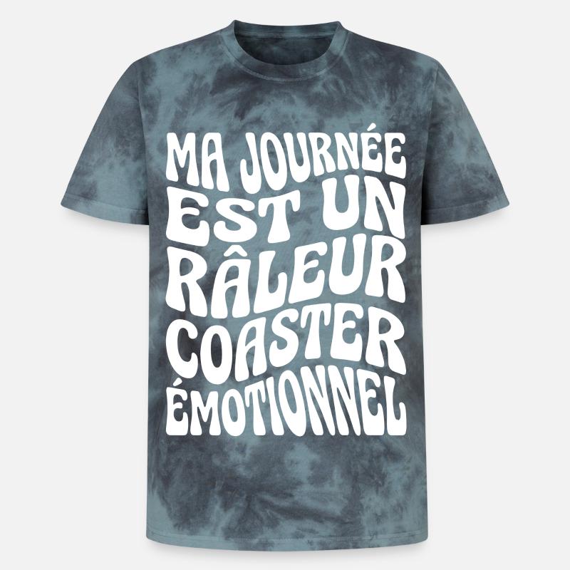 Grumpy Humor Complainer Untersetzer - Unisex Premium Tie Dye T-Shirt - Schwarz/Blau