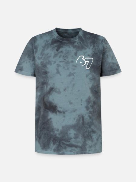 67 "six seven" drawn - Unisex Premium Tie Dye T-Shirt - Schwarz/Blau