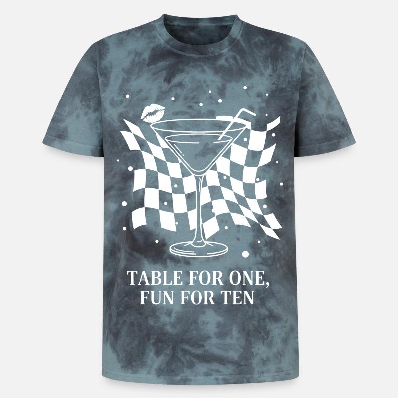 Table For One Martini Party - T-shirt tie-dye premium unisexe - noir/bleu