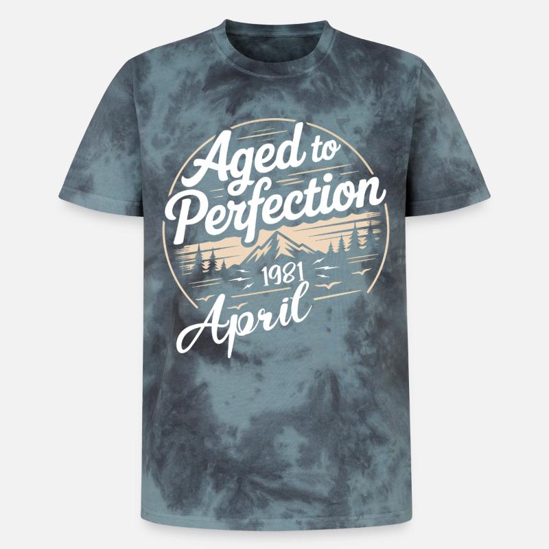 Avril 1981 anniversaire avril 1981 - T-shirt tie-dye premium unisexe - noir/bleu