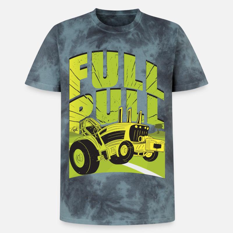 Tractor Pulling - Unisex Premium Tie-Dye T-Shirt - Black/Blue