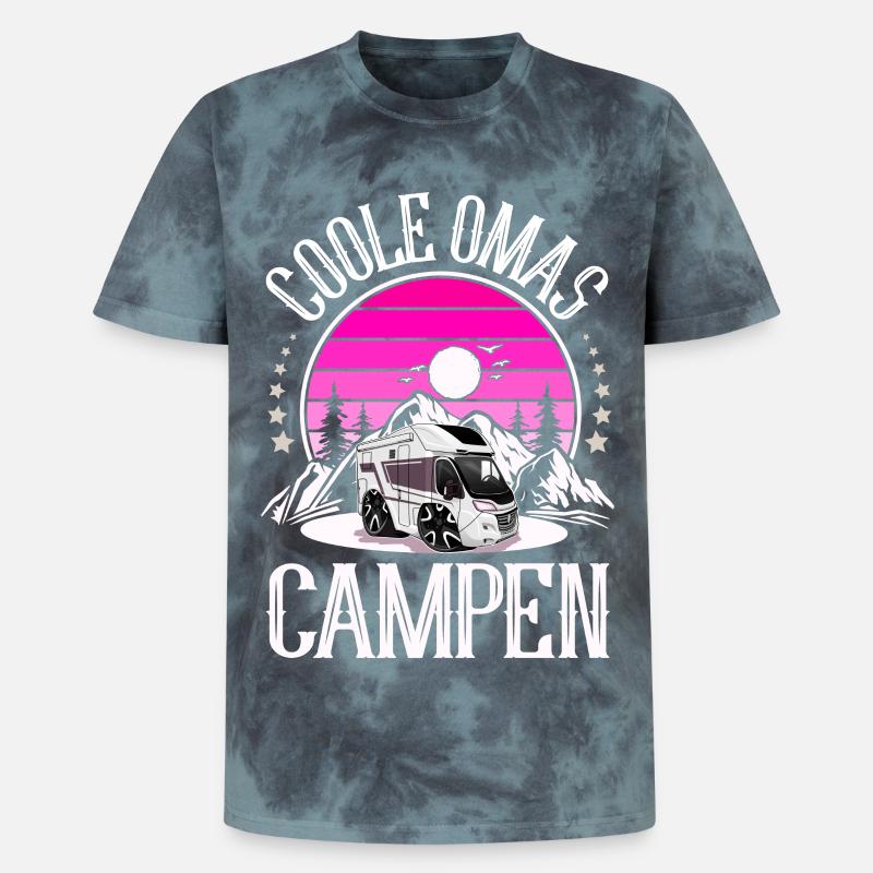 Camping Camper Campen Coole Omas - Unisex Premium Tie Dye T-Shirt - Schwarz/Blau