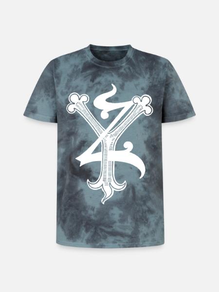Letters YZ Rapp art - Unisex Premium Tie-Dye T-Shirt - Black/Blue