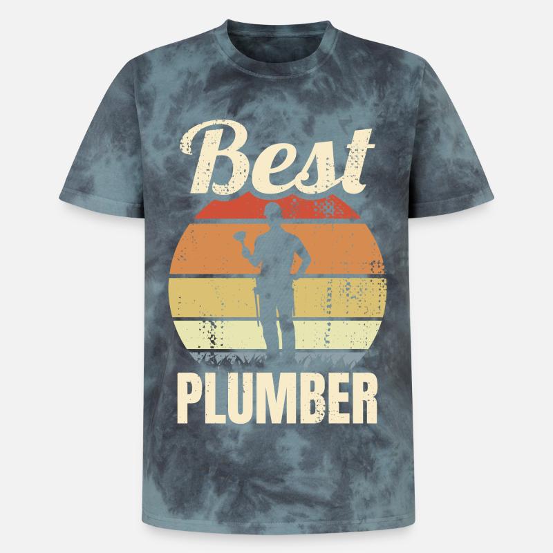 Bester Klempner - Unisex Premium Tie Dye T-Shirt - Schwarz/Blau