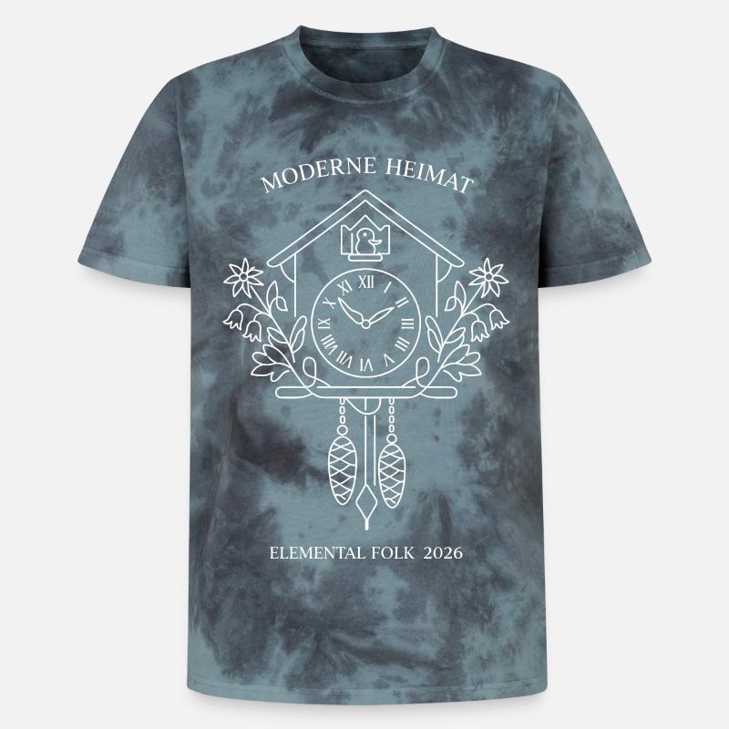 Peuple élémentaire de l’Horloge à Coucou Domestique Moderne - T-shirt tie-dye premium unisexe - noir/bleu