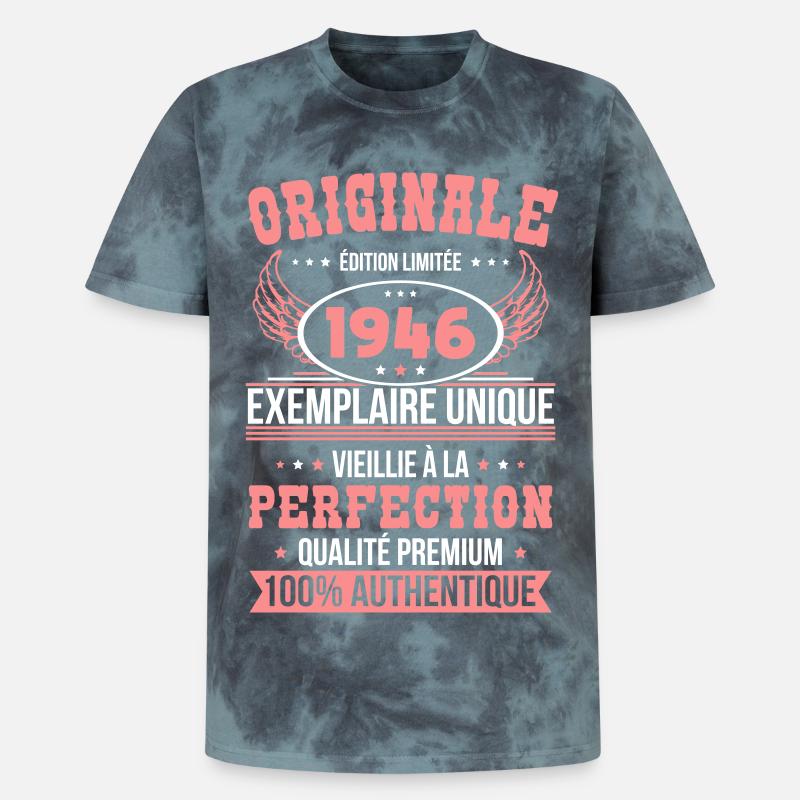 1946 – Unique example – Premium quality - Unisex Premium Tie-Dye T-Shirt - Black/Blue