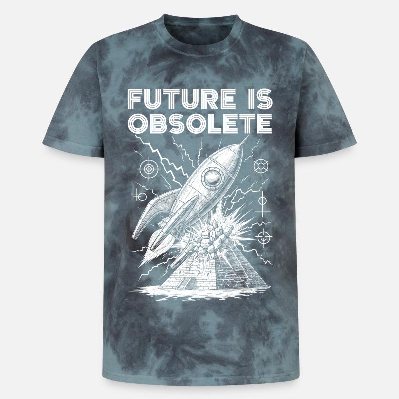 Vision d’avenir Conception de l’espace - T-shirt tie-dye premium unisexe - noir/bleu