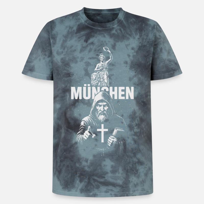 Mönch von München - Unisex Premium Tie Dye T-Shirt - Schwarz/Blau