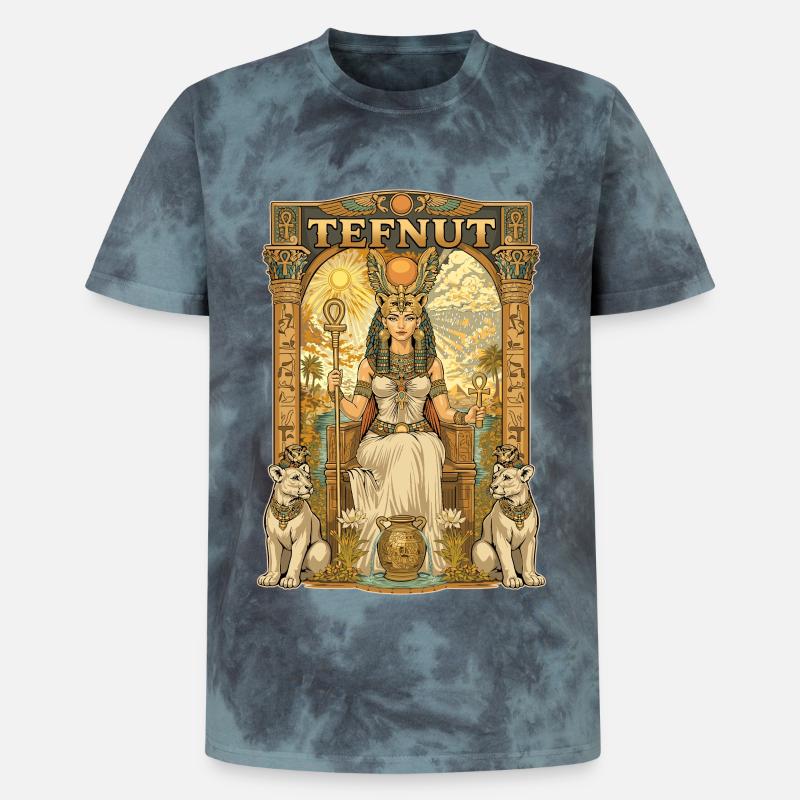 TEFNUT-Thron - Unisex Premium Tie Dye T-Shirt - Schwarz/Blau