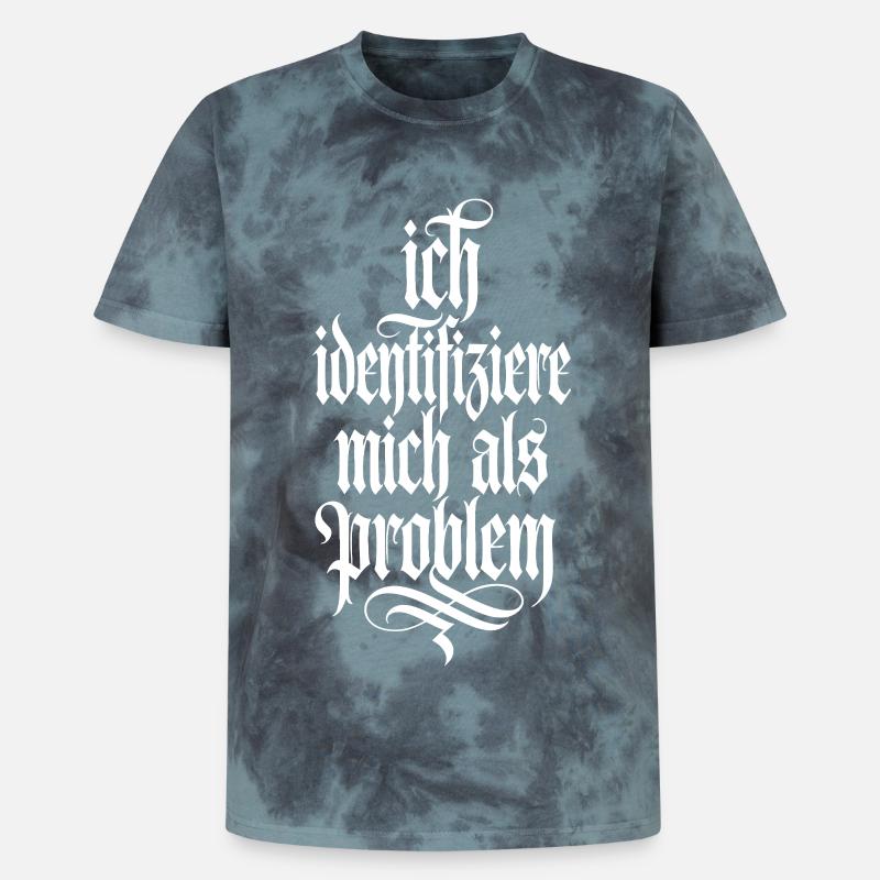 Ich identifiziere mich als Problem - Unisex Premium Tie Dye T-Shirt - Schwarz/Blau