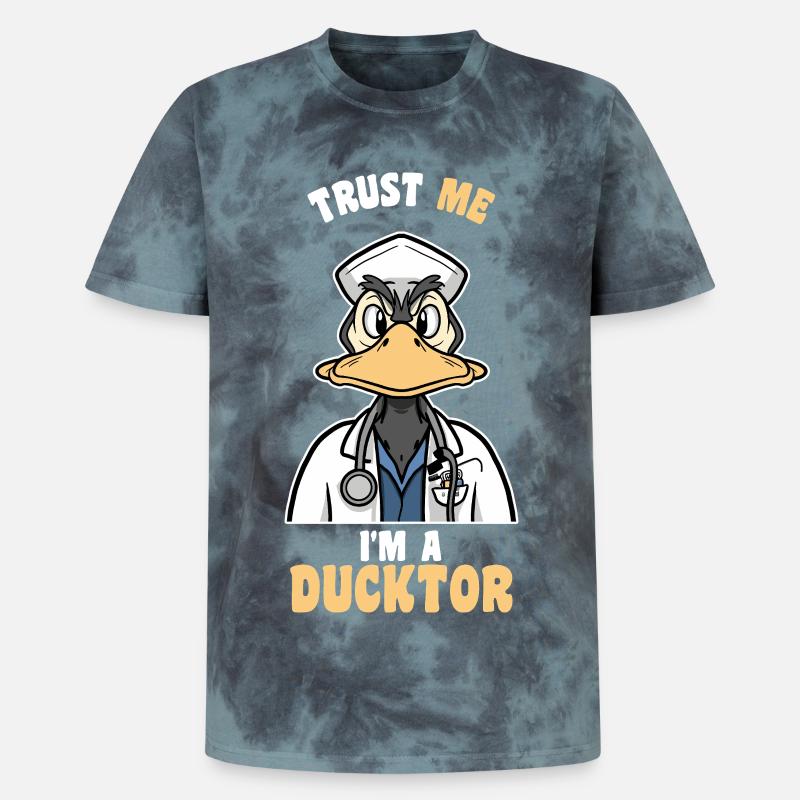 Vertrau mir, ich bin Ducktor, Humor-Doktor, Geschenk-Doktor, Doktor - Unisex Premium Tie Dye T-Shirt - Schwarz/Blau