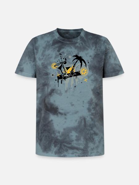cocktail_bar - Unisex Premium Tie-Dye T-Shirt - Black/Blue