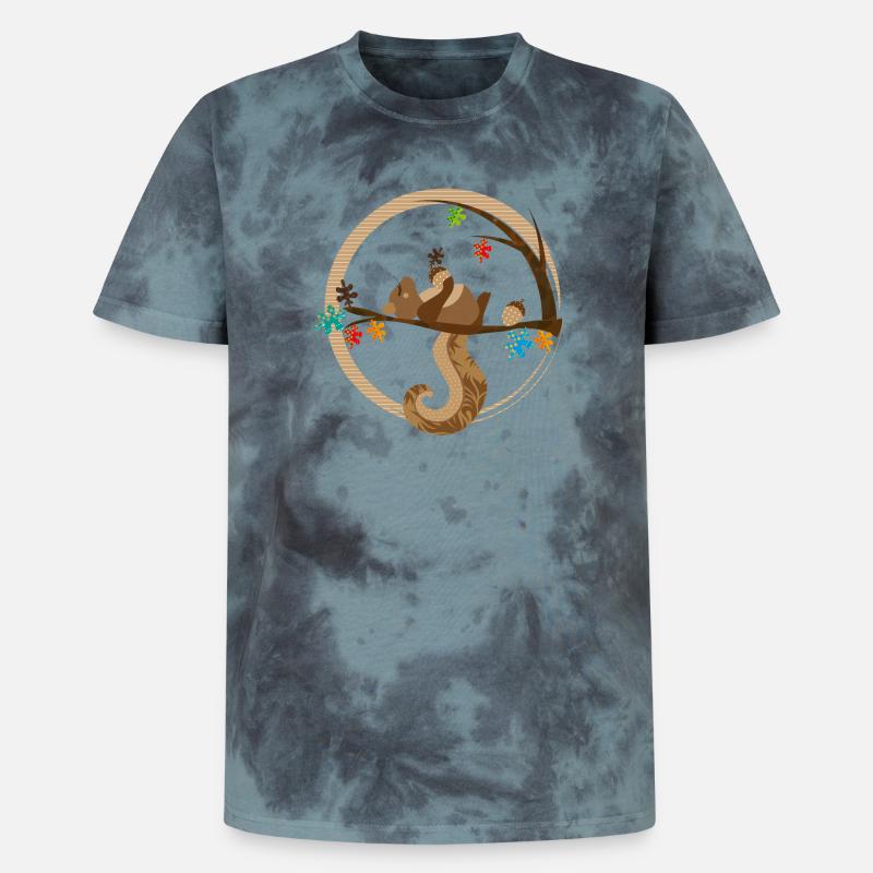 Ein Eichhörnchen schläft - Unisex Premium Tie Dye T-Shirt - Schwarz/Blau