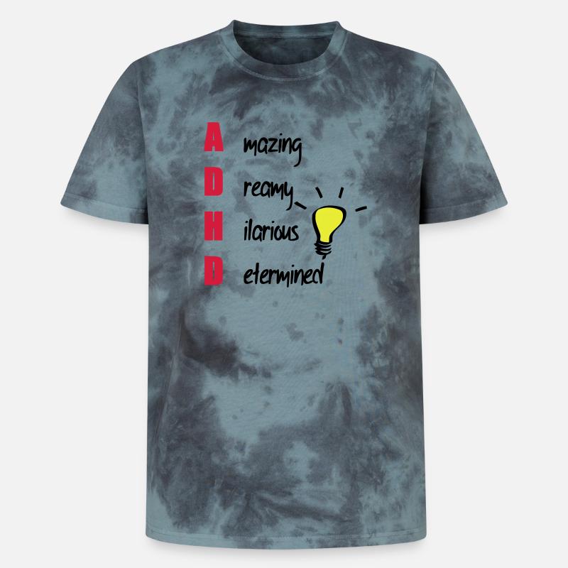 ADHD / ADHS Support Geschenk - Unisex Premium Tie Dye T-Shirt - Schwarz/Blau
