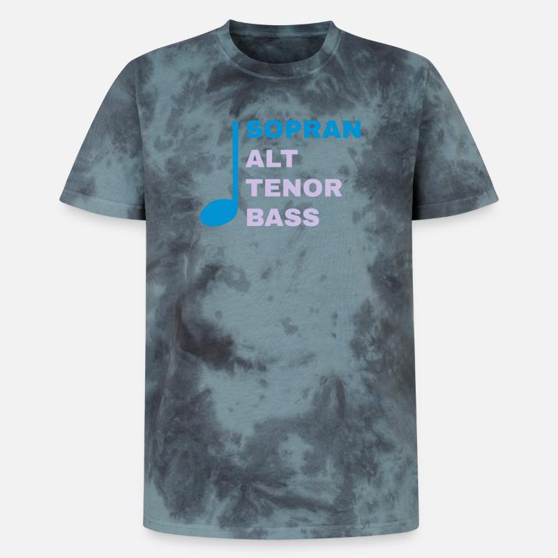 SATB mit Note - Sopran - Unisex Premium Tie Dye T-Shirt - Schwarz/Blau