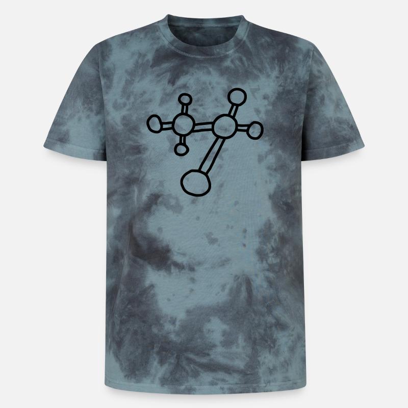Atom molecule / physics mechanics lattice atomicon - Unisex Premium Tie-Dye T-Shirt - Black/Blue