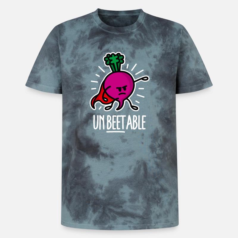 Beetroot betterave / imbattable sur dark - T-shirt tie-dye premium unisexe - noir/bleu