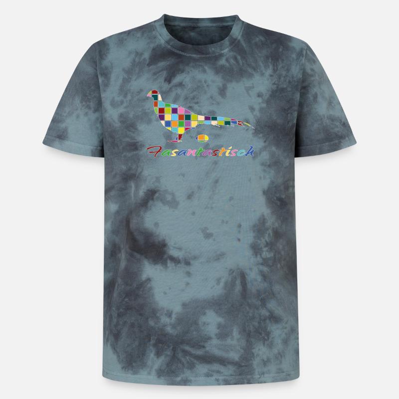Fantastic pheasant design pheasantastic - Unisex Premium Tie-Dye T-Shirt - Black/Blue