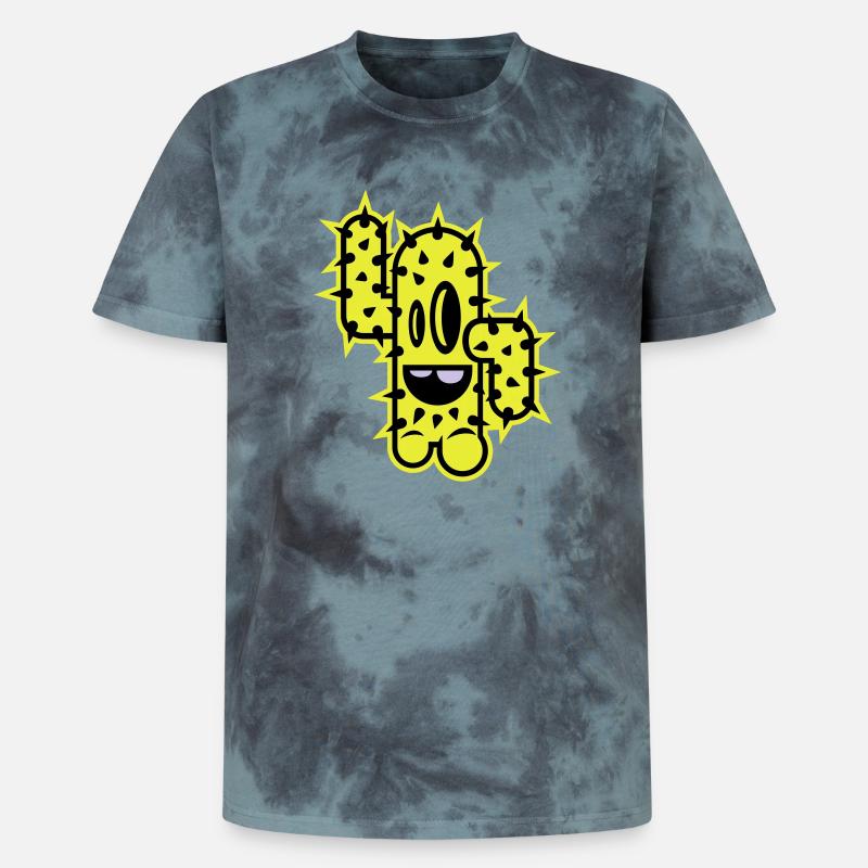 cactus high five comic - Unisex Premium Tie-Dye T-Shirt - Black/Blue
