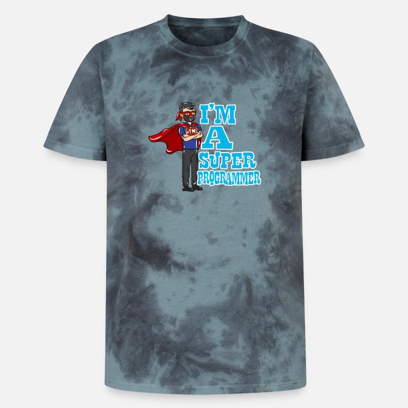 Programmer computer science gift - Unisex Premium Tie-Dye T-Shirt - Black/Blue