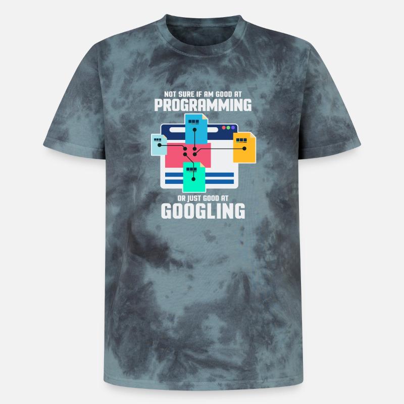 Programmierer Programmieren IT Computer Geschenk - Unisex Premium Tie Dye T-Shirt - Schwarz/Blau