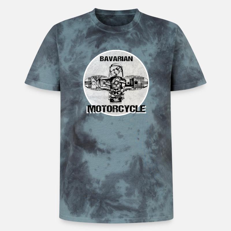 Bavarian Motorcycle Boxermotor - Unisex Premium Tie Dye T-Shirt - Schwarz/Blau