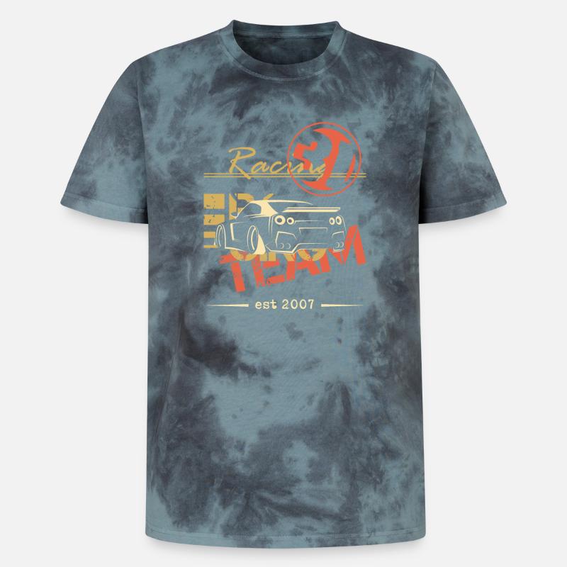 team racing gtr auto geschenkidee - Unisex Premium Tie Dye T-Shirt - Schwarz/Blau