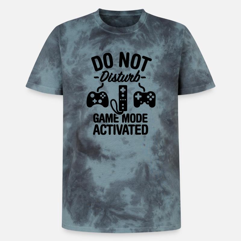 Do not disturb game mode activated - Unisex Premium Tie Dye T-Shirt - Schwarz/Blau