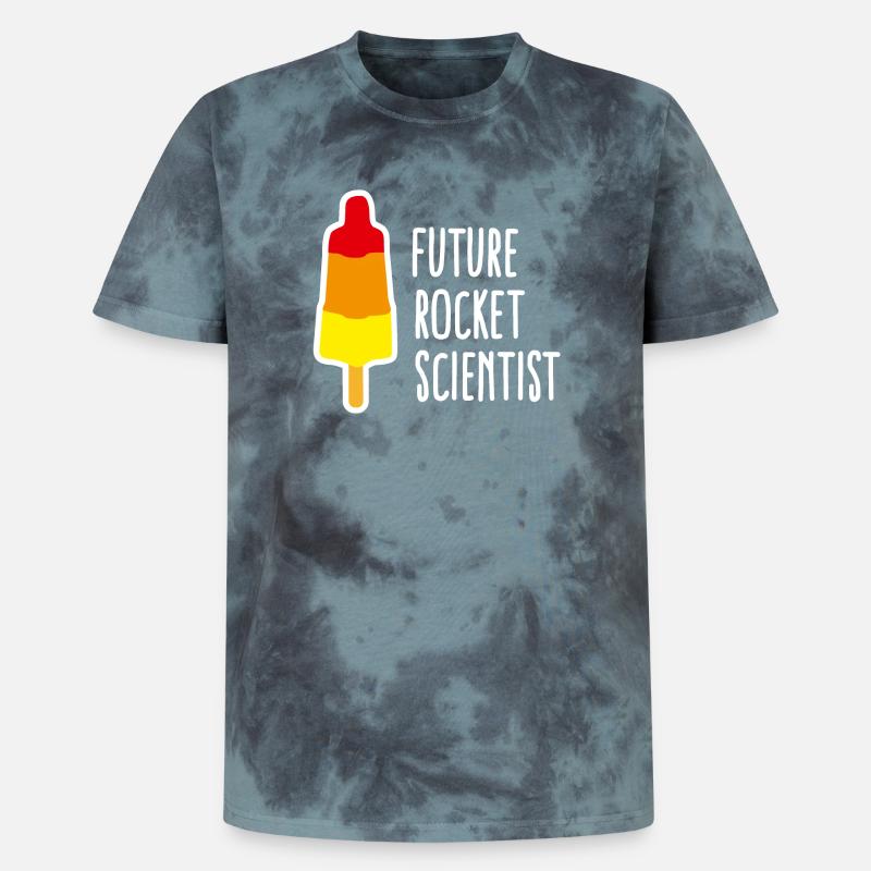 Future rocket scientist popsicle rocket graduation - Unisex Premium Tie-Dye T-Shirt - Black/Blue