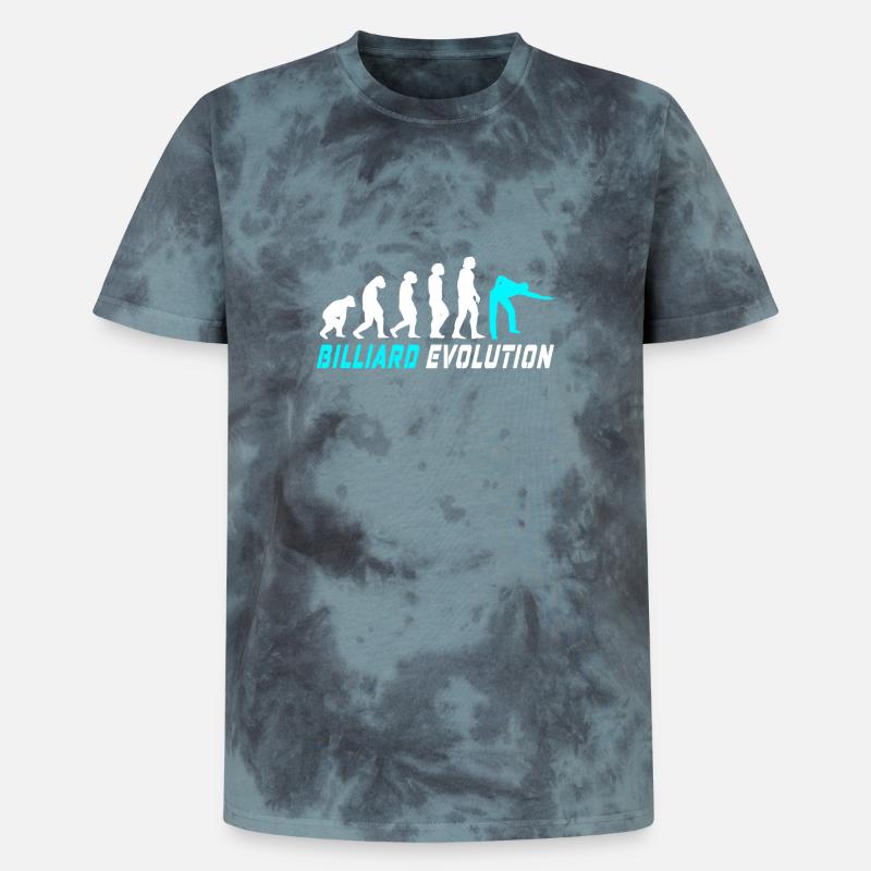 Billard Evolution Design / Geschenkidee - Unisex Premium Tie Dye T-Shirt - Schwarz/Blau