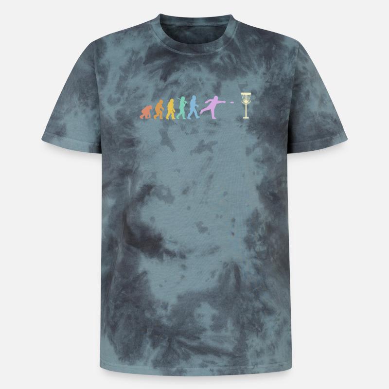 Discgolf Evolution Disc Golf Discgolfer - T-shirt tie-dye premium unisexe - noir/bleu