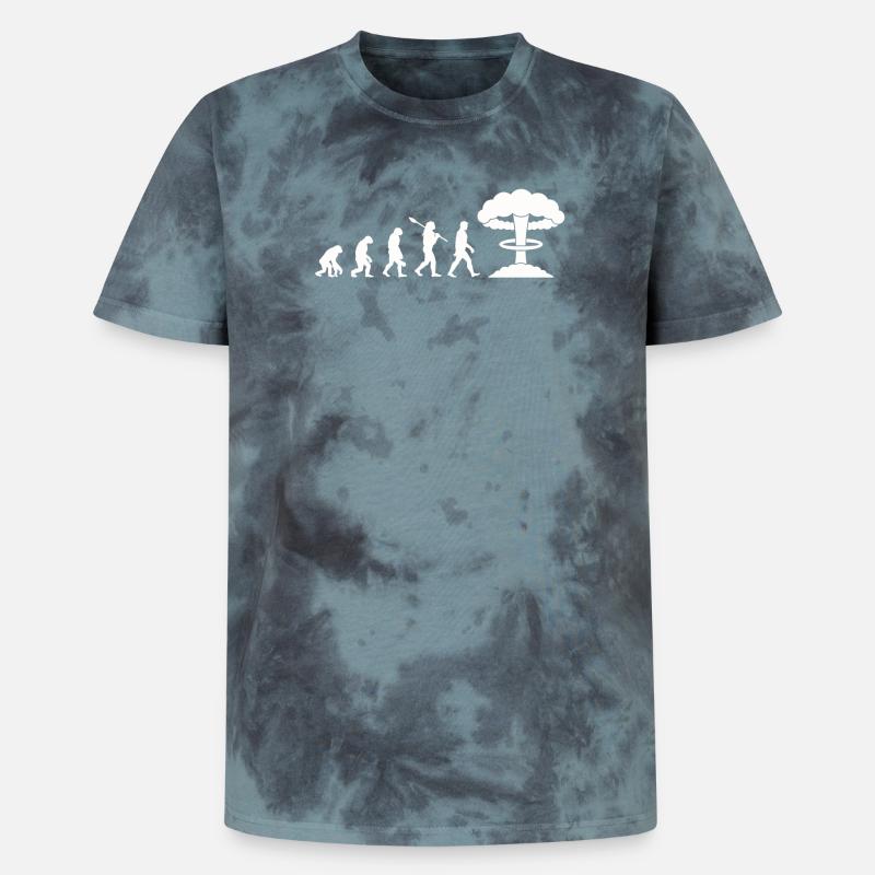Evolution Nuclear Bomb - Unisex Premium Tie-Dye T-Shirt - Black/Blue