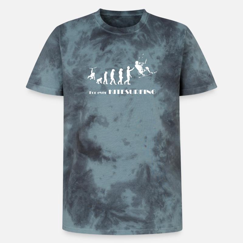 Evolution KITESURFING -SURFER KITESURFER gift - Unisex Premium Tie-Dye T-Shirt - Black/Blue
