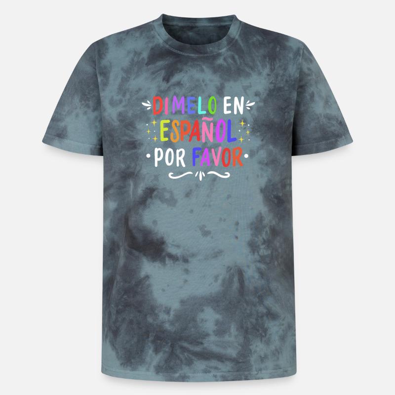 Spanisch Spanischlehrer Sprache - Unisex Premium Tie Dye T-Shirt - Schwarz/Blau