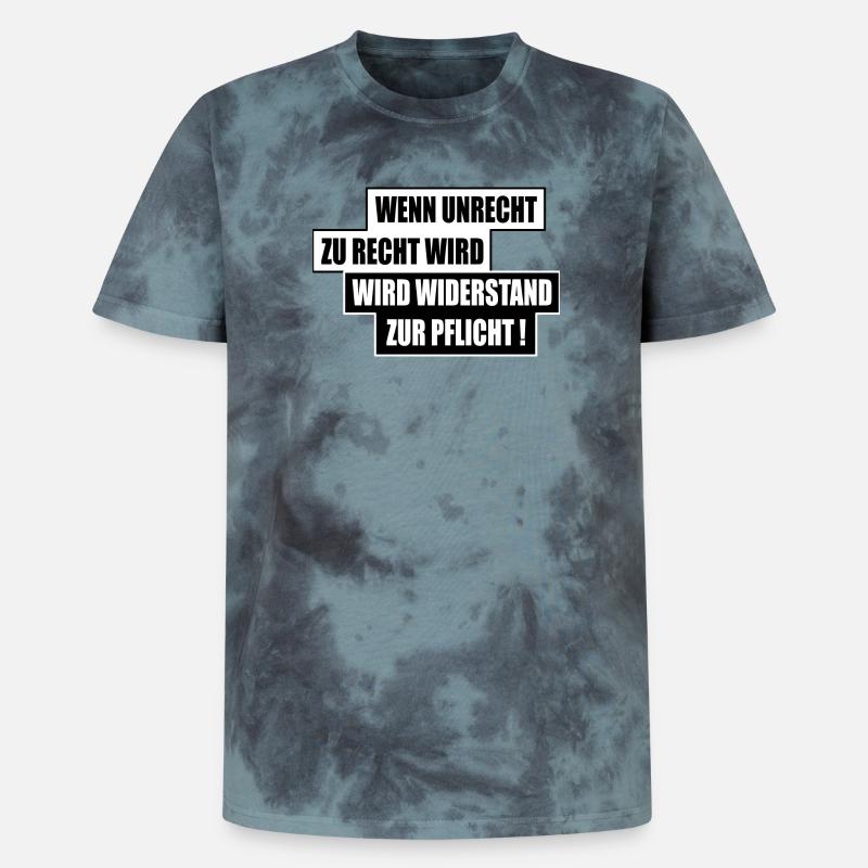 WENN UNRECHT ZU RECHT WIRD - Unisex Premium Tie Dye T-Shirt - Schwarz/Blau