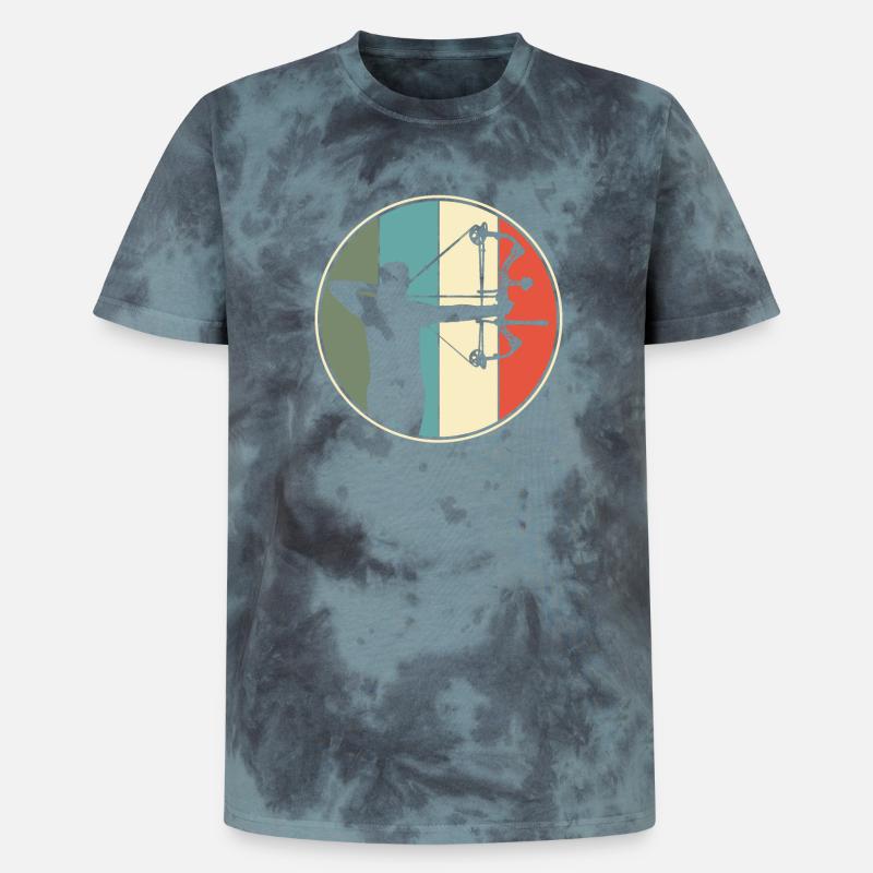 Bogenschießen Bogenjagd Retro - Unisex Premium Tie Dye T-Shirt - Schwarz/Blau