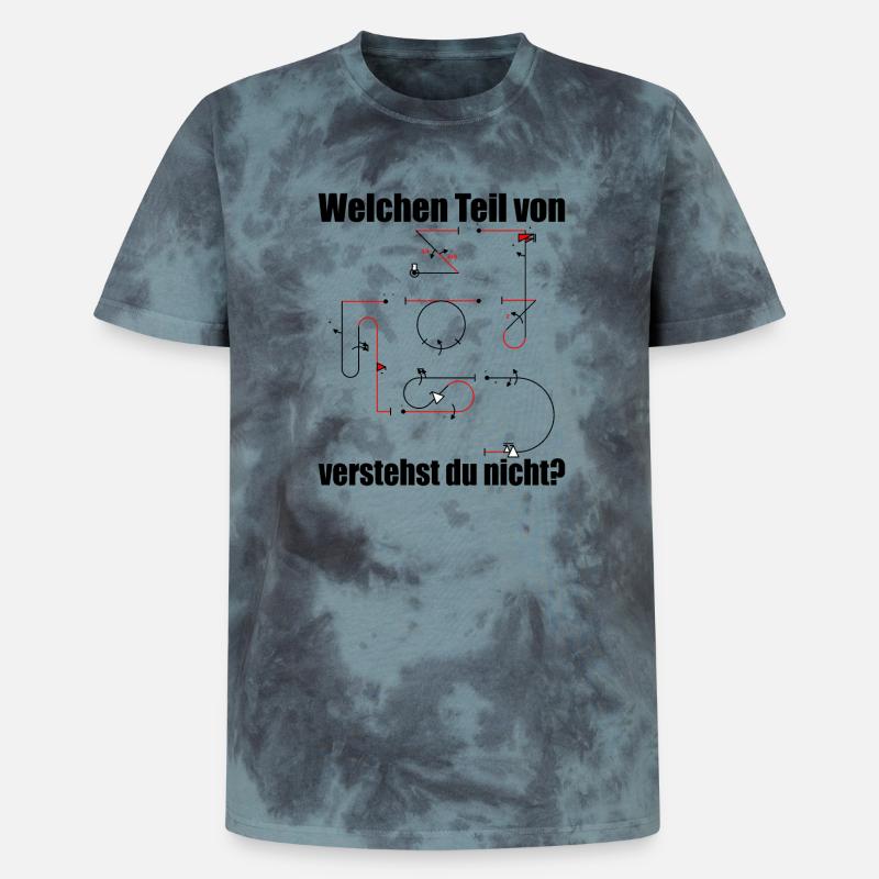 Aresti Symbole Kunstflug Programm Modellpilot - Unisex Premium Tie Dye T-Shirt - Schwarz/Blau